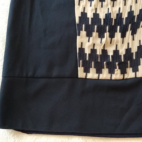 Thml Mixed Media Navy & Cream Panel Blouse NWT - Picture 9 of 11